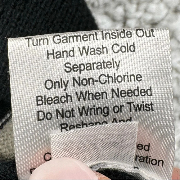 Garnet Hill 100% Wool Rhinestone Flower Striped Shirt. Black and Tan. Small - Picture 8 of 11